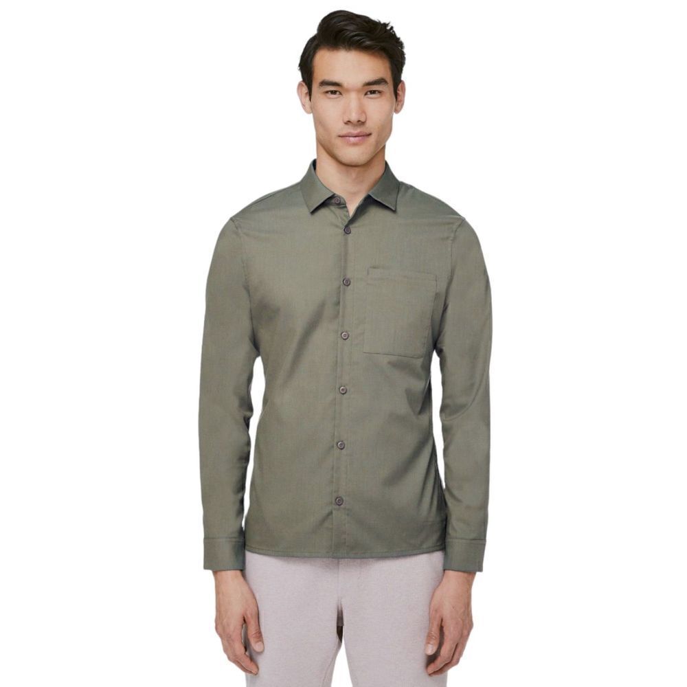 Lululemon NWOT Men's Masons Peak Flannel Long Sleeve Sage Shirt XS